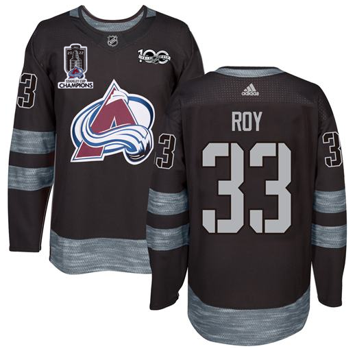 Colorado Avalanche #33 Patrick Roy Black 1917-2017 Black Stanley Cup Champions Patch 100th Anniversary Stitched NHL Jersey Colorado Avalanche #33 Patrick Roy Black 1917-2017 Black Stanley Cup Champions Patch 100th Anniversary Stitched NHL Jersey